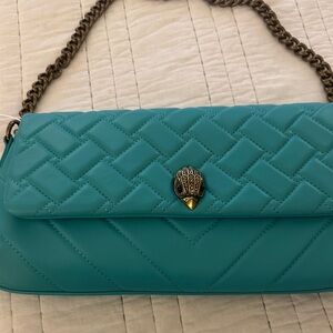 Kurt Geiger London Kensington Turquoise Quilted Shoulder Crossbody NWT